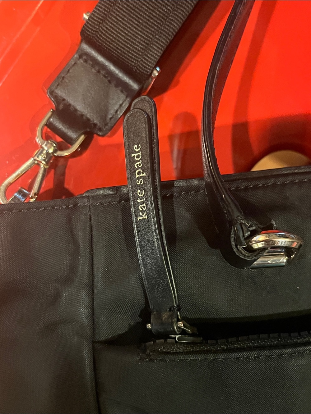 Kate Spade Jae Medium Nylon Satchel Crossbody Bag Black - Picture 5 of 15